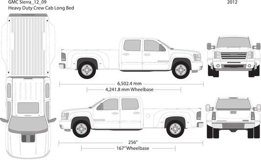 2012 GMC Sierra 2500-3500 HD vector wrap template V09, Design-Ready PDF - GravBase