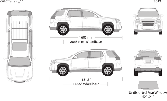2012 GMC Terrain vector wrap template, Design-Ready PDF - GravBase