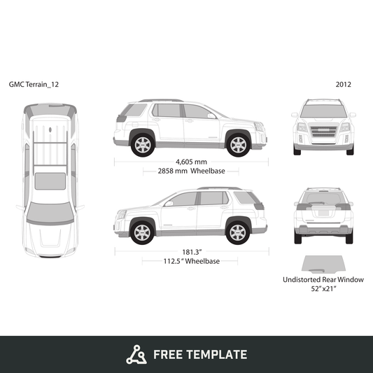 2012 GMC Terrain free vector vehicle wrap template - GravBase