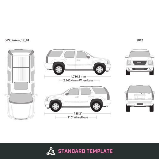 2012 GMC Yukon vector wrap template V01, Design-Ready PDF - GravBase