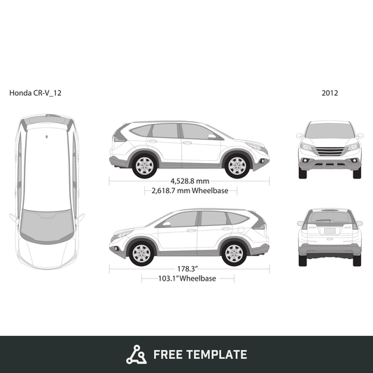 2012 Honda CR-V free vector vehicle wrap template - GravBase