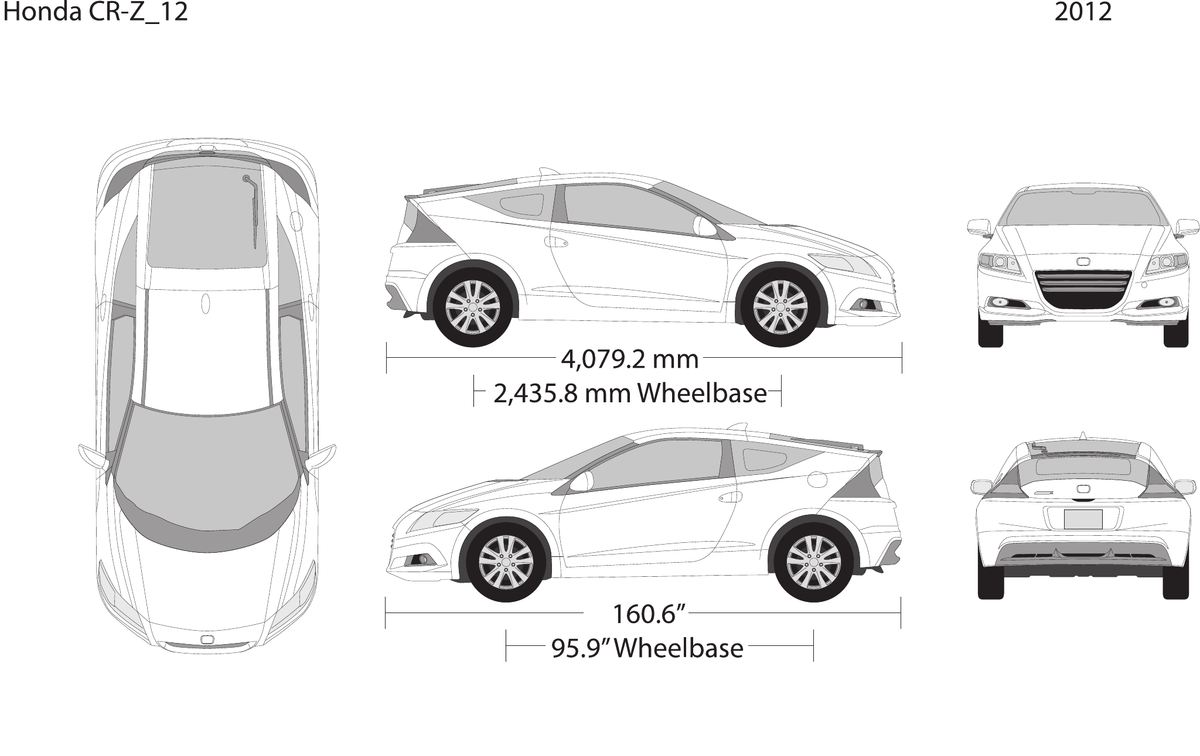 2012 Honda CR-Z vector wrap template, Design-Ready PDF - GravBase