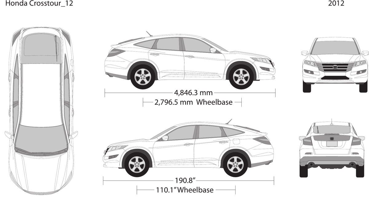 2012 Honda Crosstour vector wrap template, Design-Ready PDF - GravBase