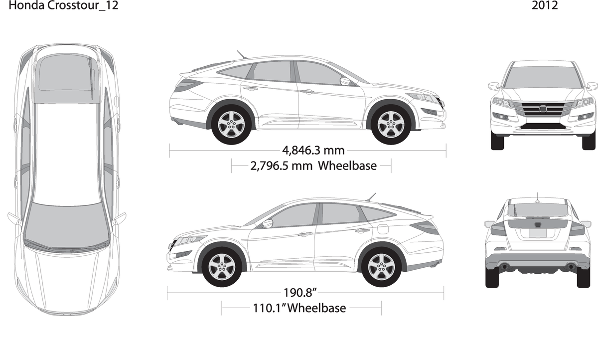 2012 Honda Crosstour V12 Vehicle Wrap Template