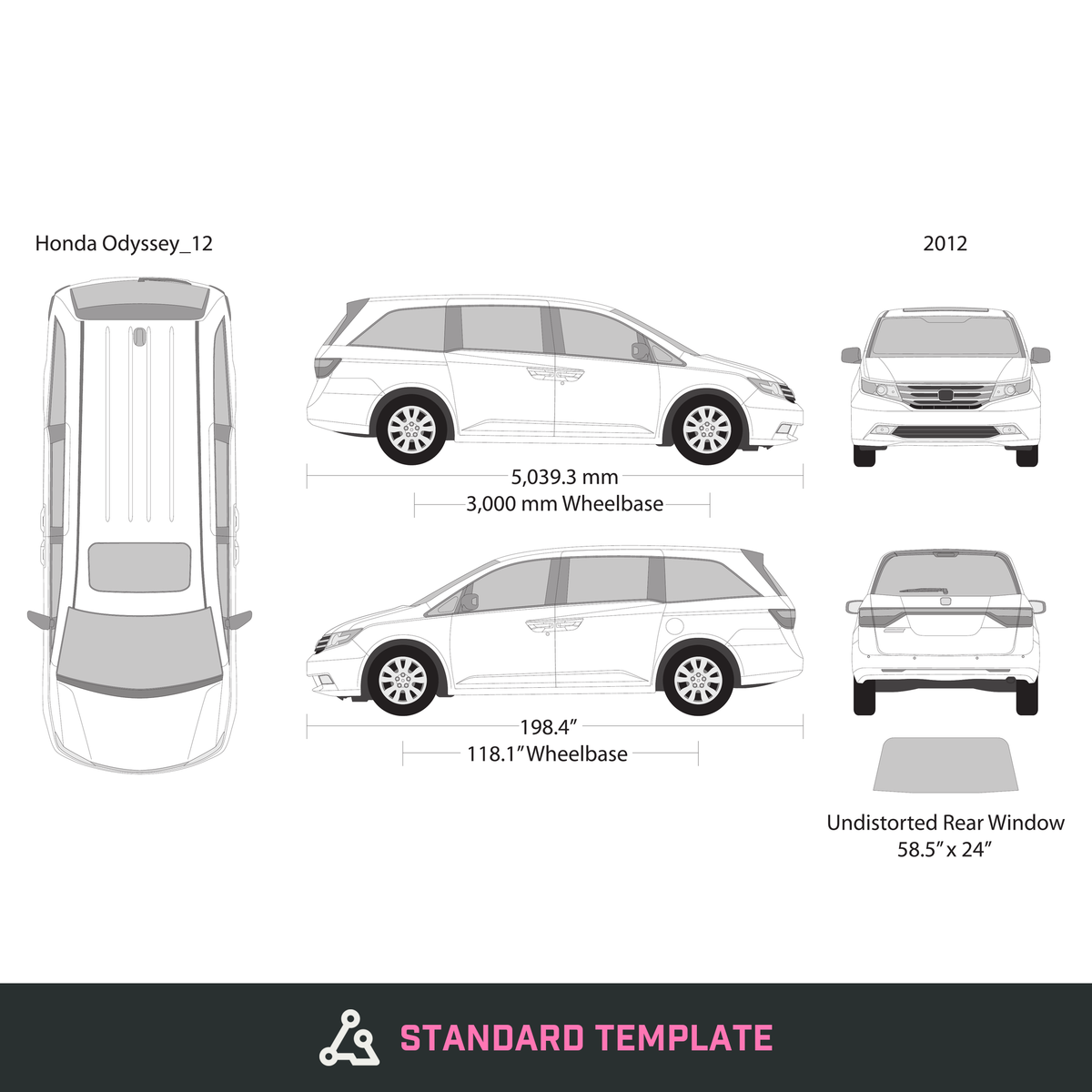 2012 Honda Odyssey vector wrap template, Design-Ready PDF - GravBase