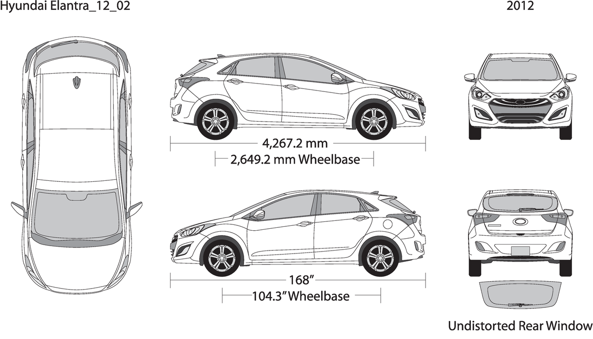 2012 Hyundai Elantra V02 Vehicle Wrap Template