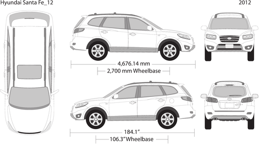 2012 Hyundai Santa Fe vector wrap template, Design-Ready PDF - GravBase