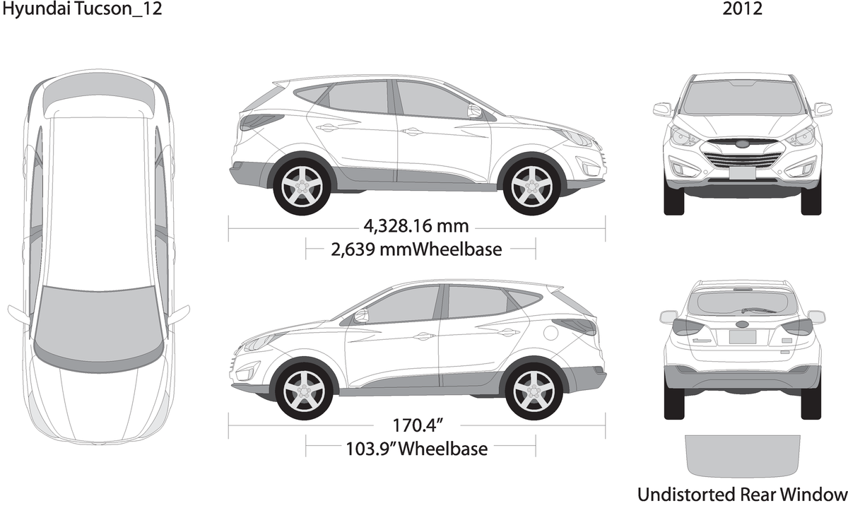 2012 Hyundai Tucson V12 Vehicle Wrap Template
