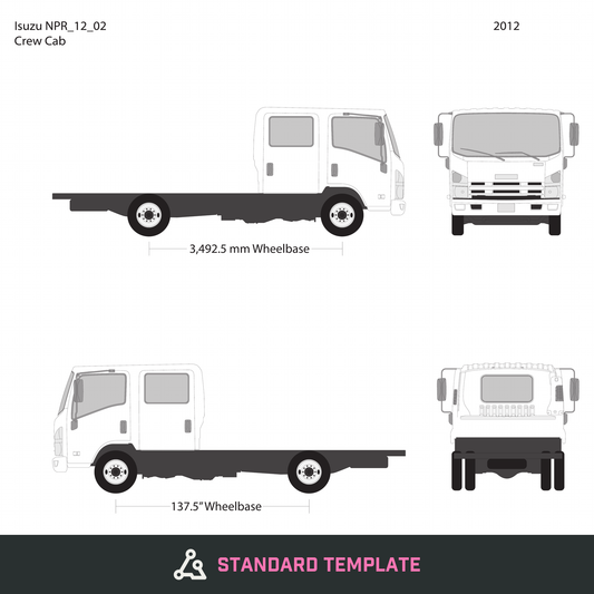 2012 Isuzu NPR vector wrap template V02, Design-Ready PDF - GravBase