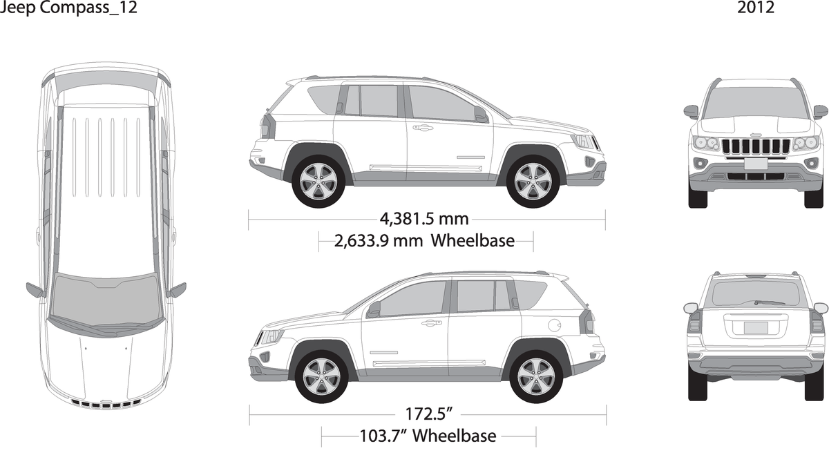 2012 Jeep Compass V12 Vehicle Wrap Template