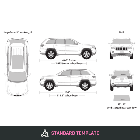 2012 Jeep Grand Cherokee vector wrap template, Design-Ready PDF - GravBase