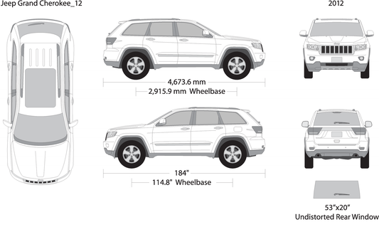 2012 Jeep Grand Cherokee V12 Vehicle Wrap Template