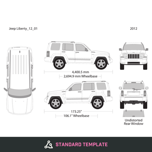 2012 Jeep Liberty vector wrap template, Design-Ready PDF - GravBase