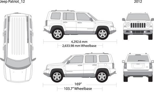 2012 Jeep Patriot V12 Vehicle Wrap Template