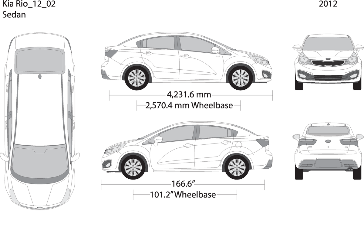 2012 Kia Rio V02 Vehicle Wrap Template