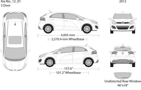 2012 Kia Rio5 vector wrap template, Design-Ready PDF - GravBase