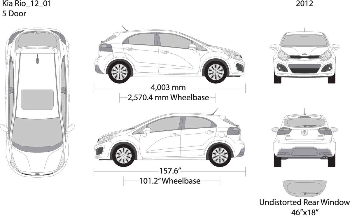 2012 Kia Rio5 V01 Vehicle Wrap Template