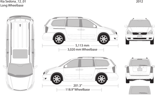 2012 Kia Sedona vector wrap template, Design-Ready PDF - GravBase