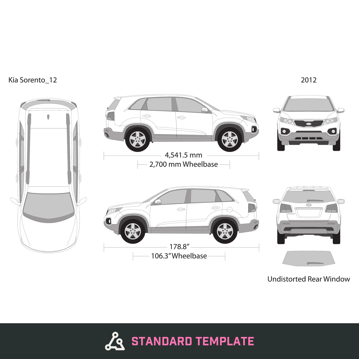 2012 Kia Sorento vector wrap template, Design-Ready PDF - GravBase