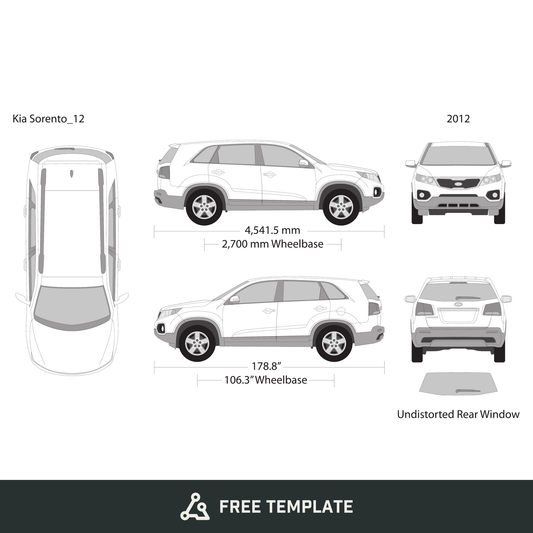 2012 Kia Sorento free vector vehicle wrap template - GravBase