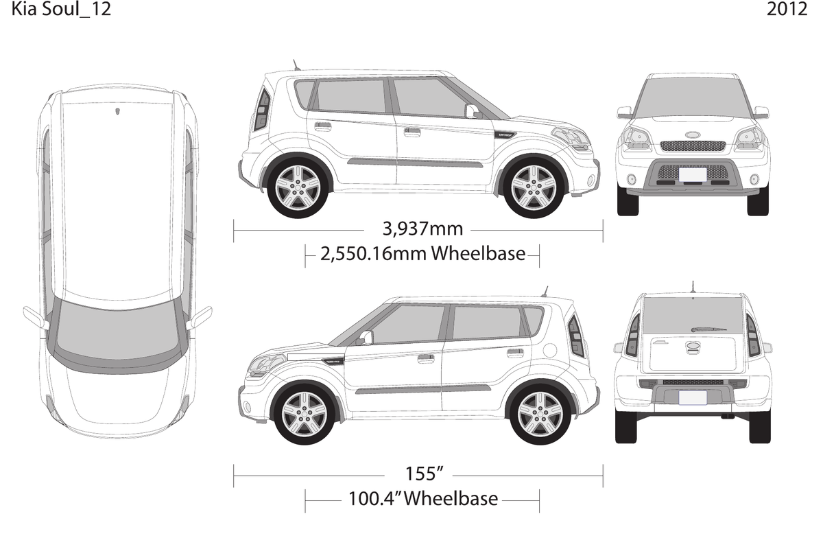 2012 Kia Soul vector wrap template, Design-Ready PDF - GravBase