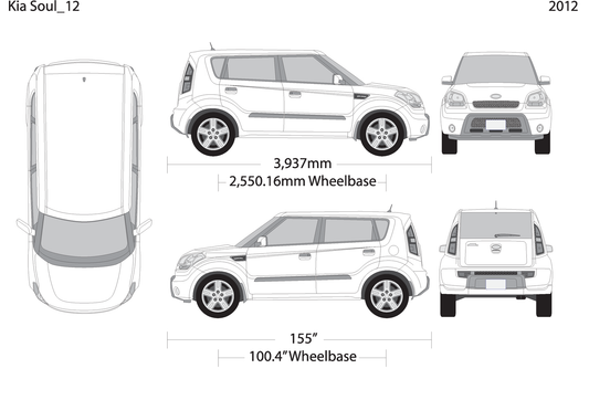 2012 Kia Soul V12 Vehicle Wrap Template