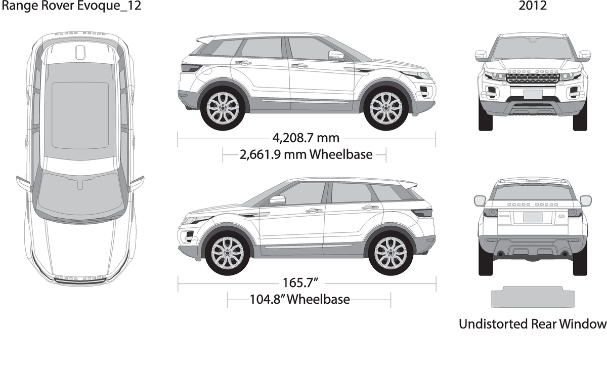 2012 Land Rover Evoque V12 Vehicle Wrap Template