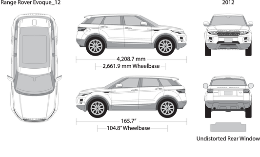 2012 Land Rover Evoque V12 Vehicle Wrap Template