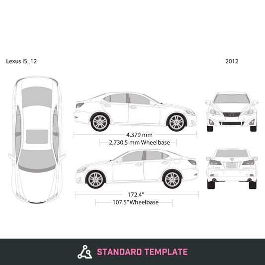 2012 Lexus IS vector wrap template, Design-Ready PDF - GravBase