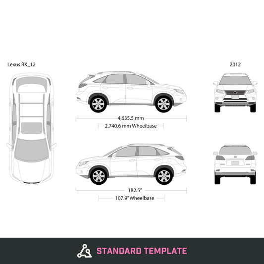 2012 Lexus RX vector wrap template, Design-Ready PDF - GravBase