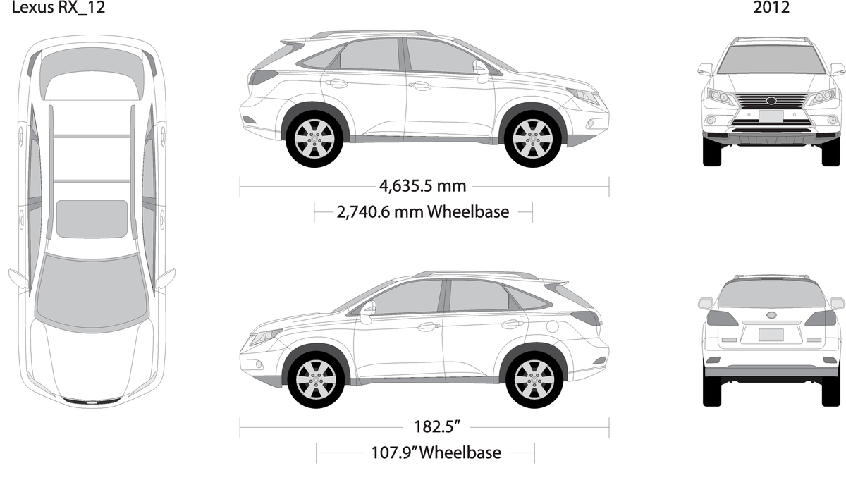 2012 Lexus Rx V12 Vehicle Wrap Template