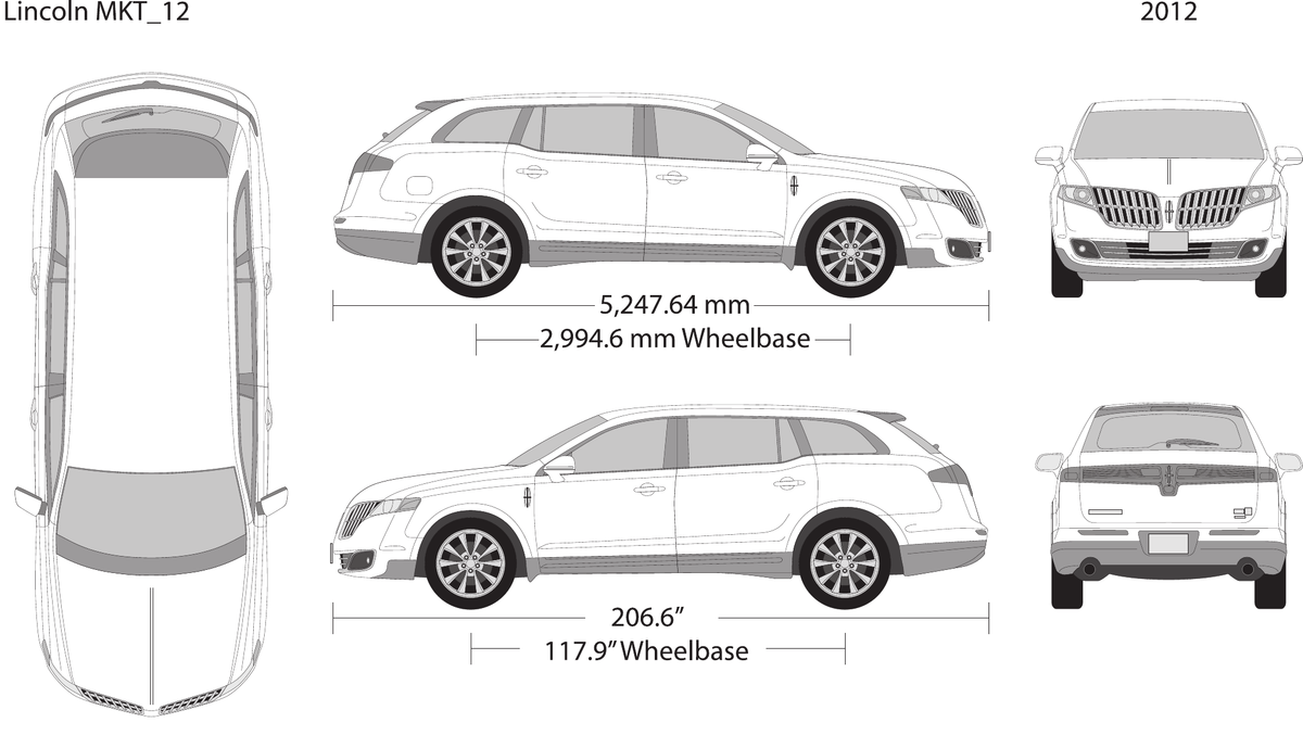 2012 Lincoln MKT vector wrap template, Design-Ready PDF - GravBase