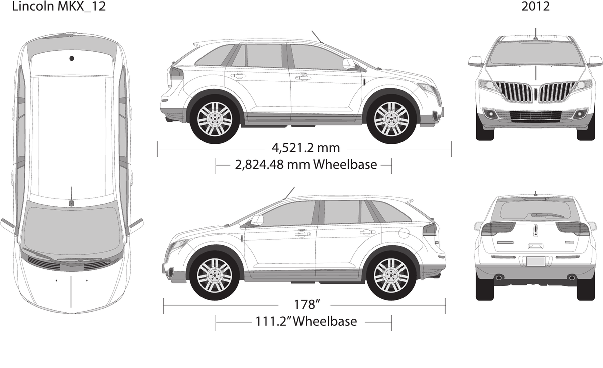 2012 Lincoln MKX vector wrap template, Design-Ready PDF - GravBase