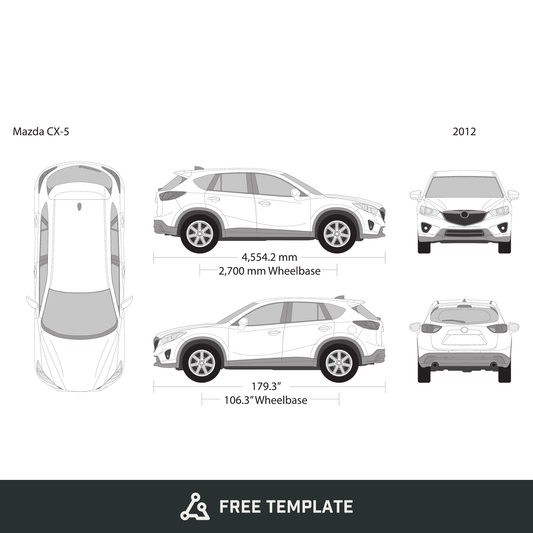 2012 Mazda CX-5 free vector vehicle wrap template - GravBase