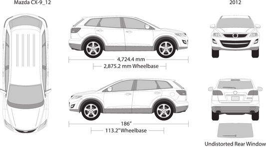 2012 Mazda CX-9 vector wrap template, Design-Ready PDF - GravBase