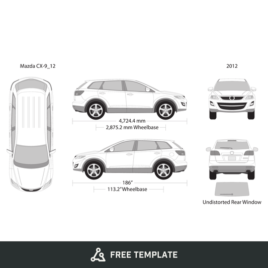2012 Mazda CX-9 free vector vehicle wrap template - GravBase