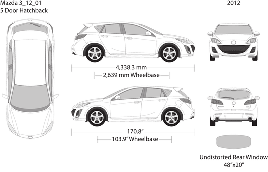 2012 Mazda Mazda 3 Hatchback Vector Wrap Template - GravBase