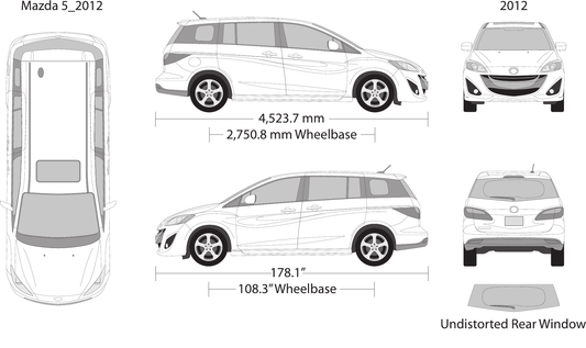 2012 Mazda 5 vector wrap template, Design-Ready PDF - GravBase