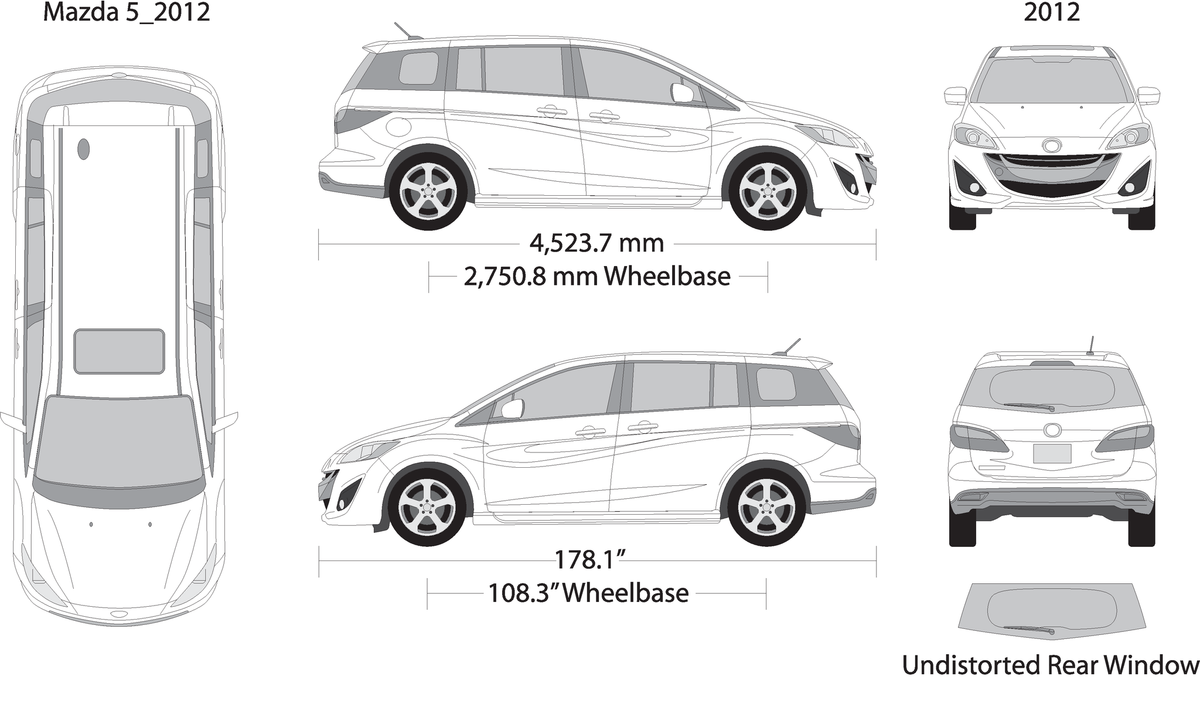 2012 Mazda Mazda 5 V12 Vehicle Wrap Template