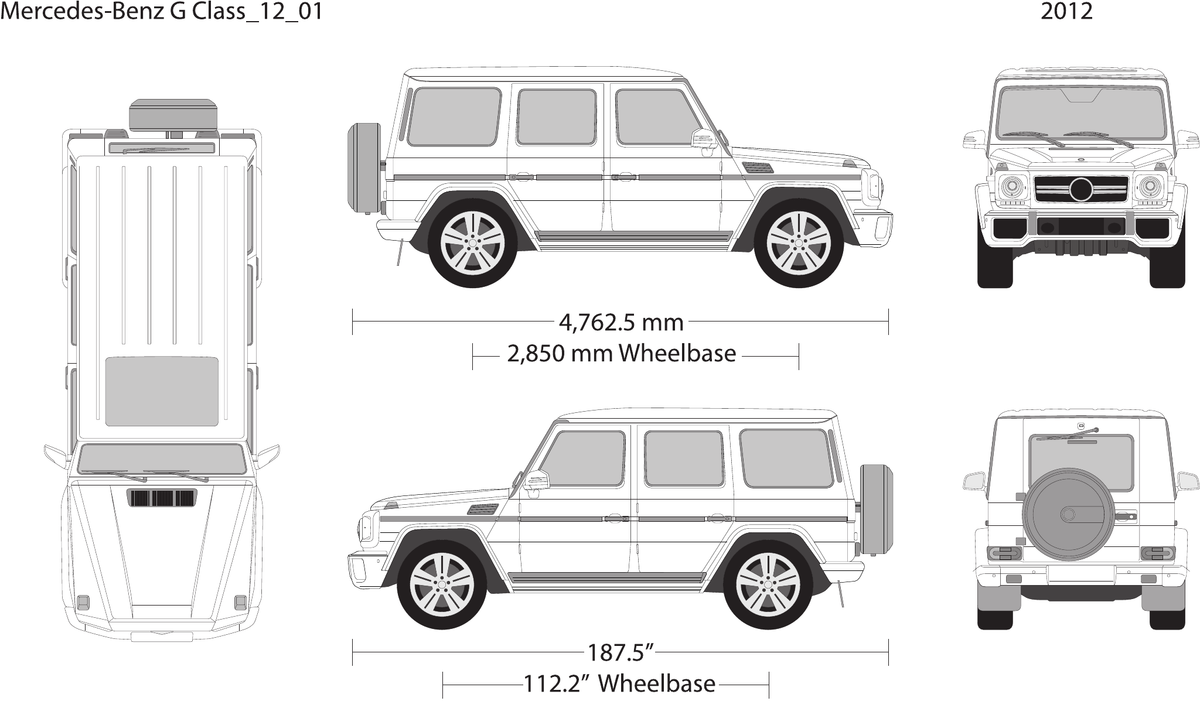 2012 Mercedes G Class vector wrap template, Design-Ready PDF - GravBase