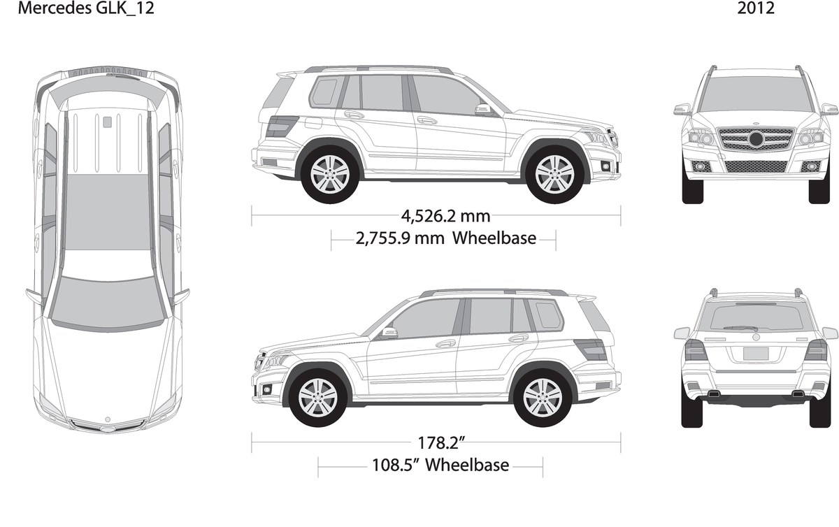 2012 Mercedes Glk V12 Vehicle Wrap Template