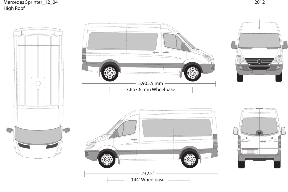 2012 Mercedes Sprinter vector wrap template V04, Design-Ready PDF - GravBase