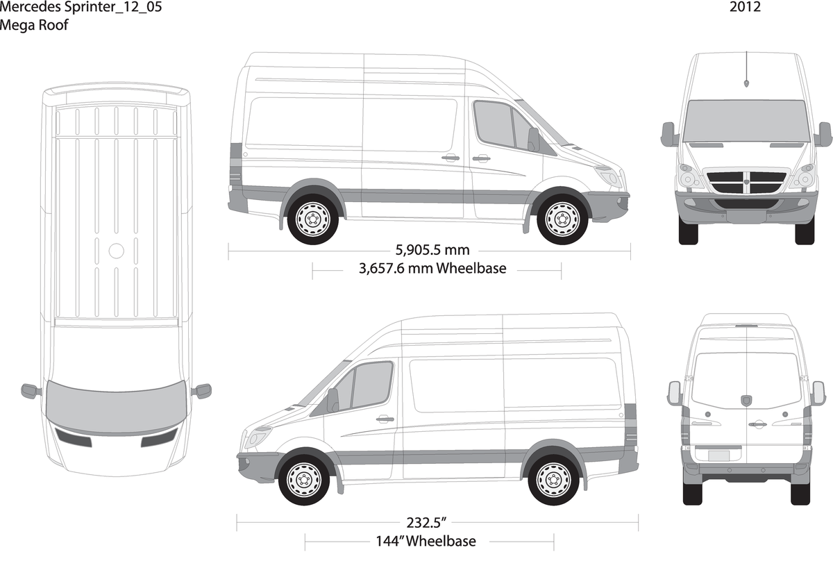 2012 Mercedes Sprinter V05 Vehicle Wrap Template