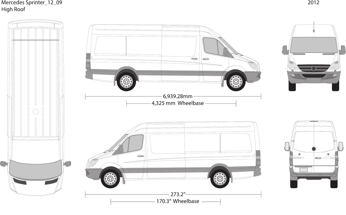 2012 Mercedes Sprinter vector wrap template V09, Design-Ready PDF - GravBase