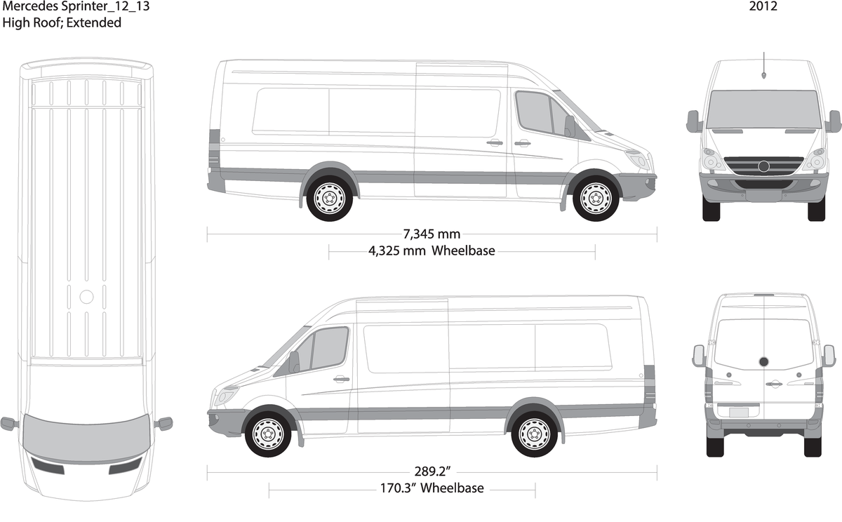 2012 Mercedes Sprinter V13 Vehicle Wrap Template