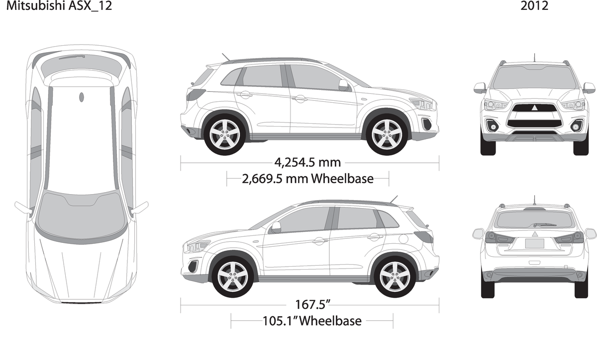 2012 Mitsubishi Asx V12 Vehicle Wrap Template