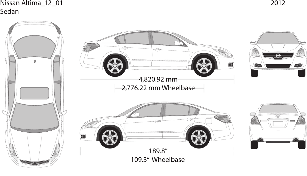 2012 Nissan Altima vector wrap template V01, Design-Ready PDF - GravBase