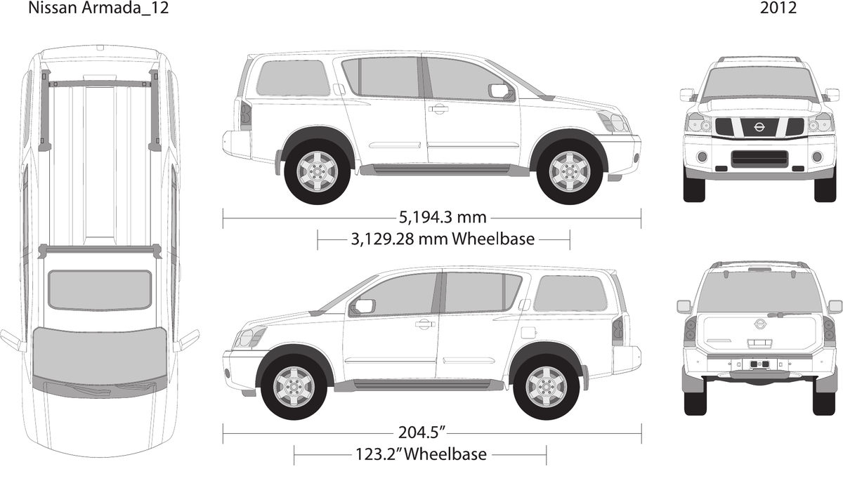 2012 Nissan Armada vector wrap template, Design-Ready PDF - GravBase
