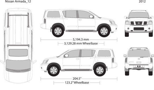 2012 Nissan Armada vector wrap template, Design-Ready PDF - GravBase