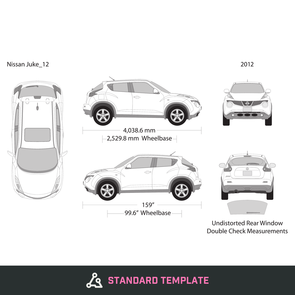 2012 Nissan Juke vector wrap template, Design-Ready PDF - GravBase